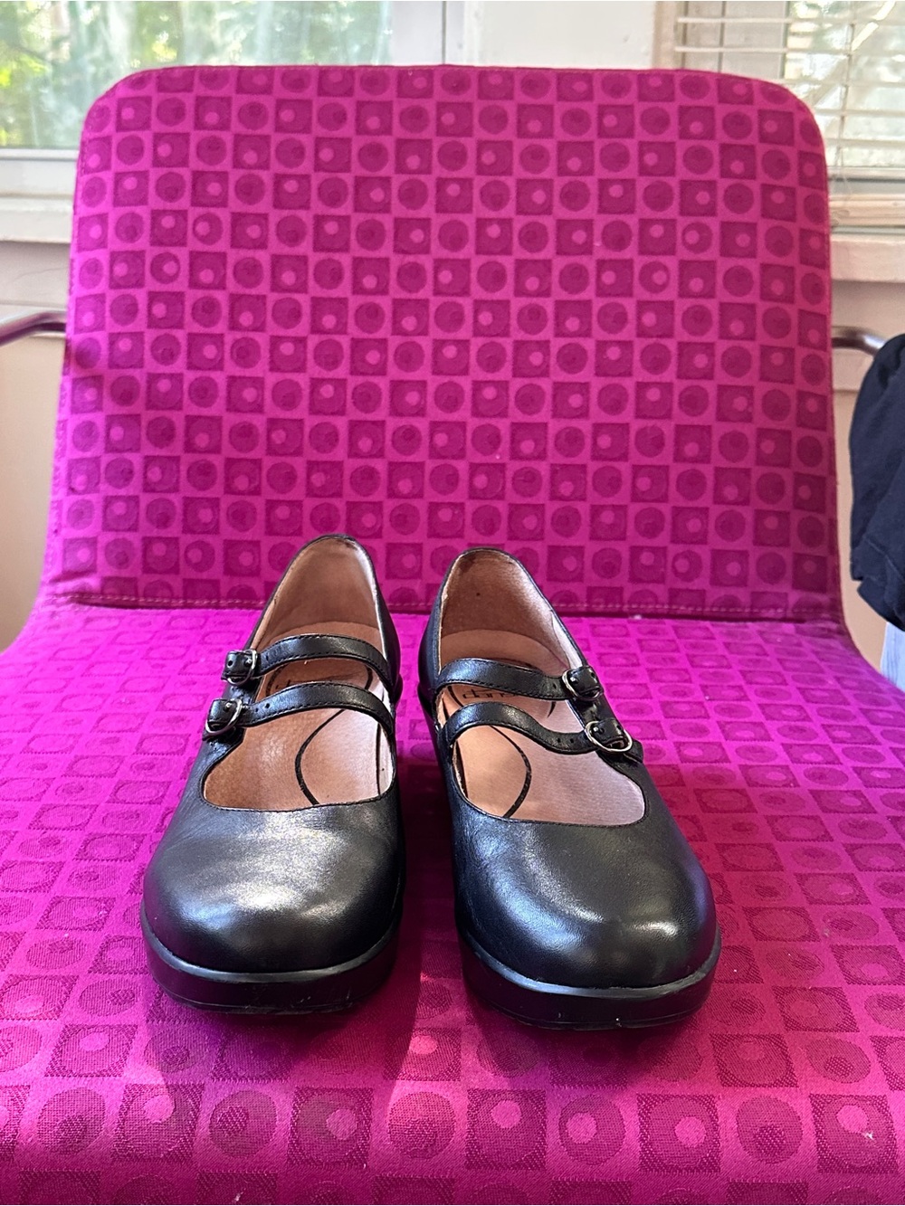 Dansko Black Double-Strap Mary Jane Flats